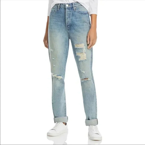 Blank NYC The Cooper Distressed Straight Jeans - Picture 1 of 8
